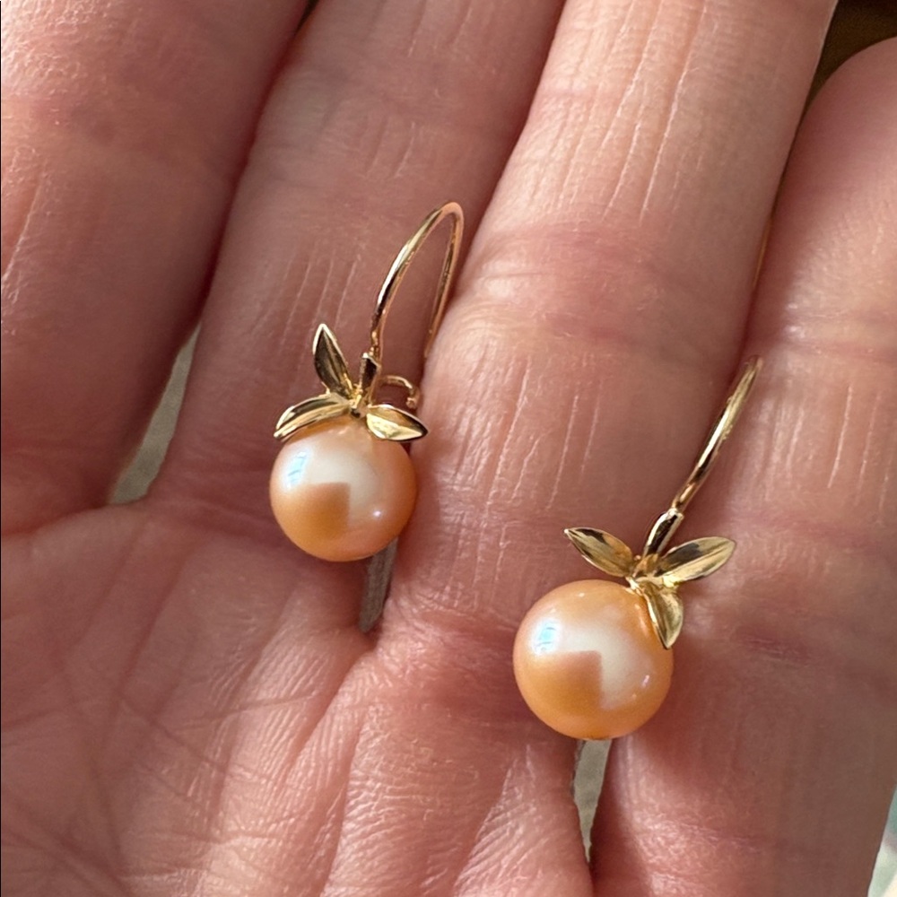Elegant 14K Gold Pearl Drop Earrings
